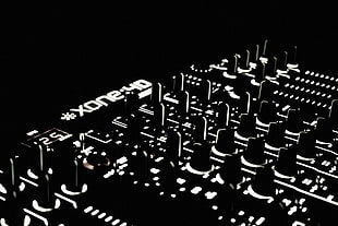 black and white Xone 40 audio mixer, DJ, sound mixers, artwork, black