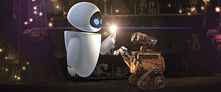 white and black desk lamp, WALL·E, Disney, movies, EVE