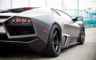 gray sports coupe, car, Lamborghini, Lamborghini Reventon HD wallpaper