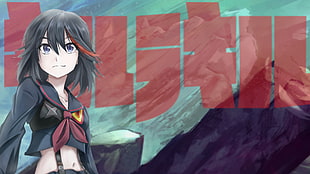 black-haired anime character, Kill la Kill, Matoi Ryuuko, Senketsu HD wallpaper
