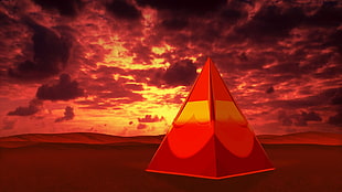 landscape photography of triangular shed during golden hour
