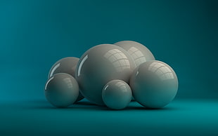 six white balls HD wallpaper
