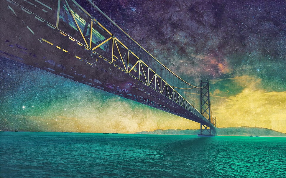 bridge painting HD wallpaper