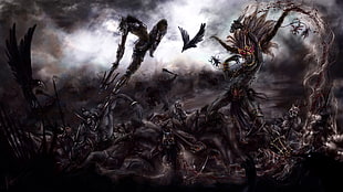 battle of monsters digital wallpaper, Diablo, Diablo III, video games, fantasy art