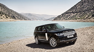 black Land Rover Range Rover Sport SUV, Range Rover, water, car, vehicle HD wallpaper