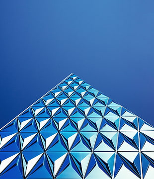 glass curtain, pattern, pyramid, clear sky, sky HD wallpaper