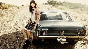 Girl,  Car,  Sit HD wallpaper