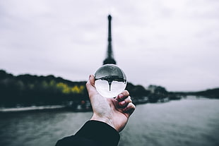 Paris, Eiffel Tower, reflection, sphere