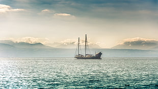 brown boat, boat, lake, Switzerland, vehicle HD wallpaper