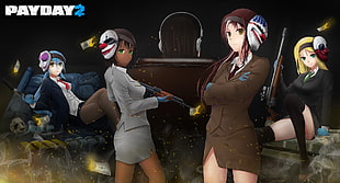 anime girls, anime, Payday 2 HD wallpaper