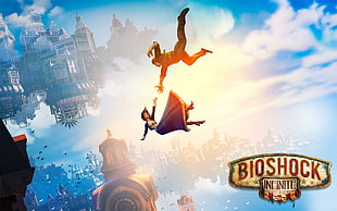 Bioshock Infinite digital wallpaper, video games, BioShock Infinite: Burial at Sea, falling, Falling Skies