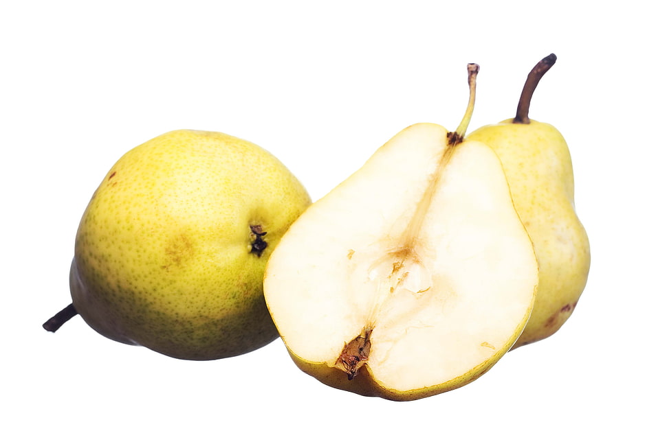 micro photography of three pears HD wallpaper