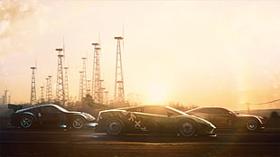 black cars, The Crew, video games, Ubisoft HD wallpaper