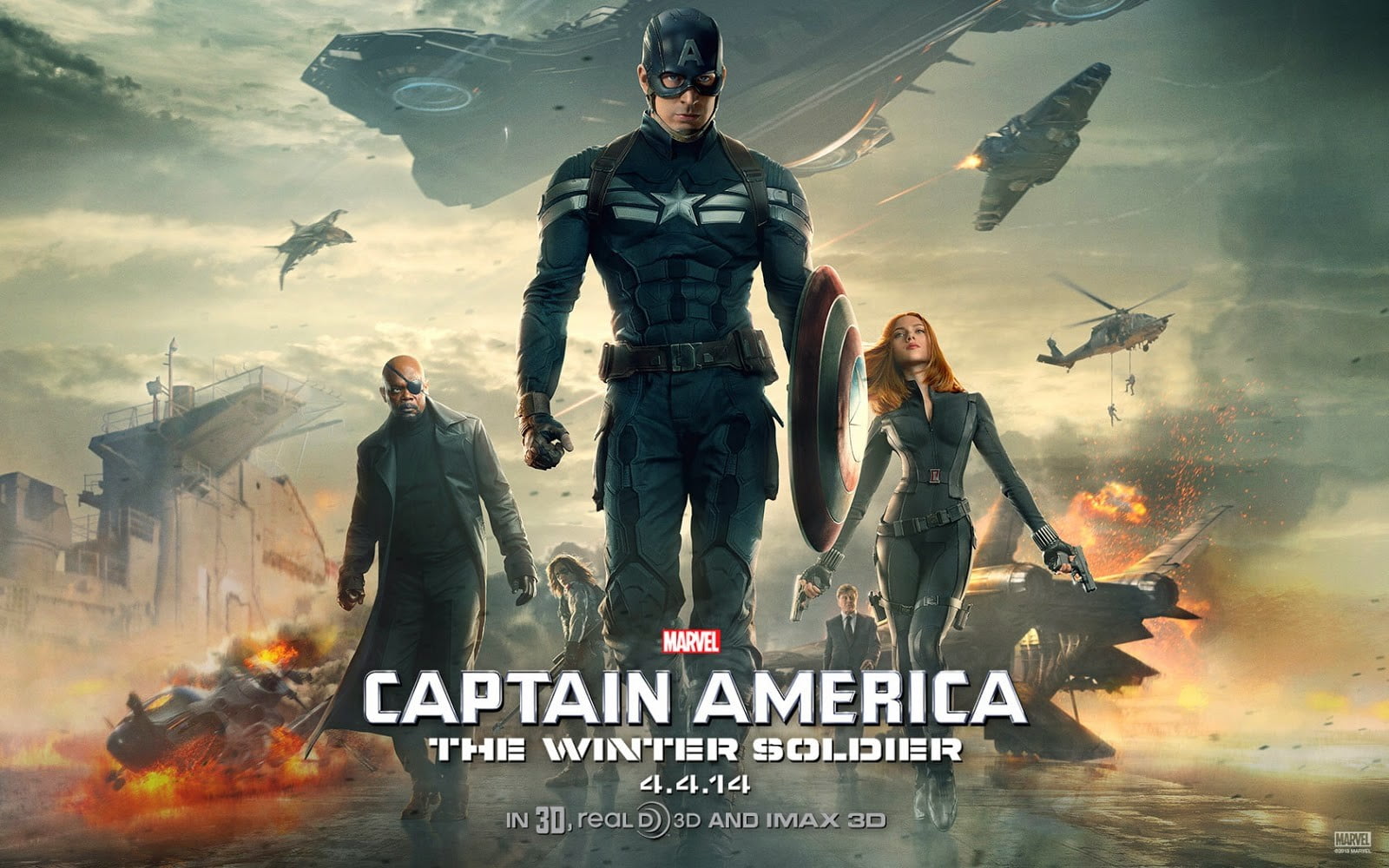 Marvel Captain America The Winter Soldier poster, Captain America: The Winter Soldier, Captain America, Nick Fury, Black Widow