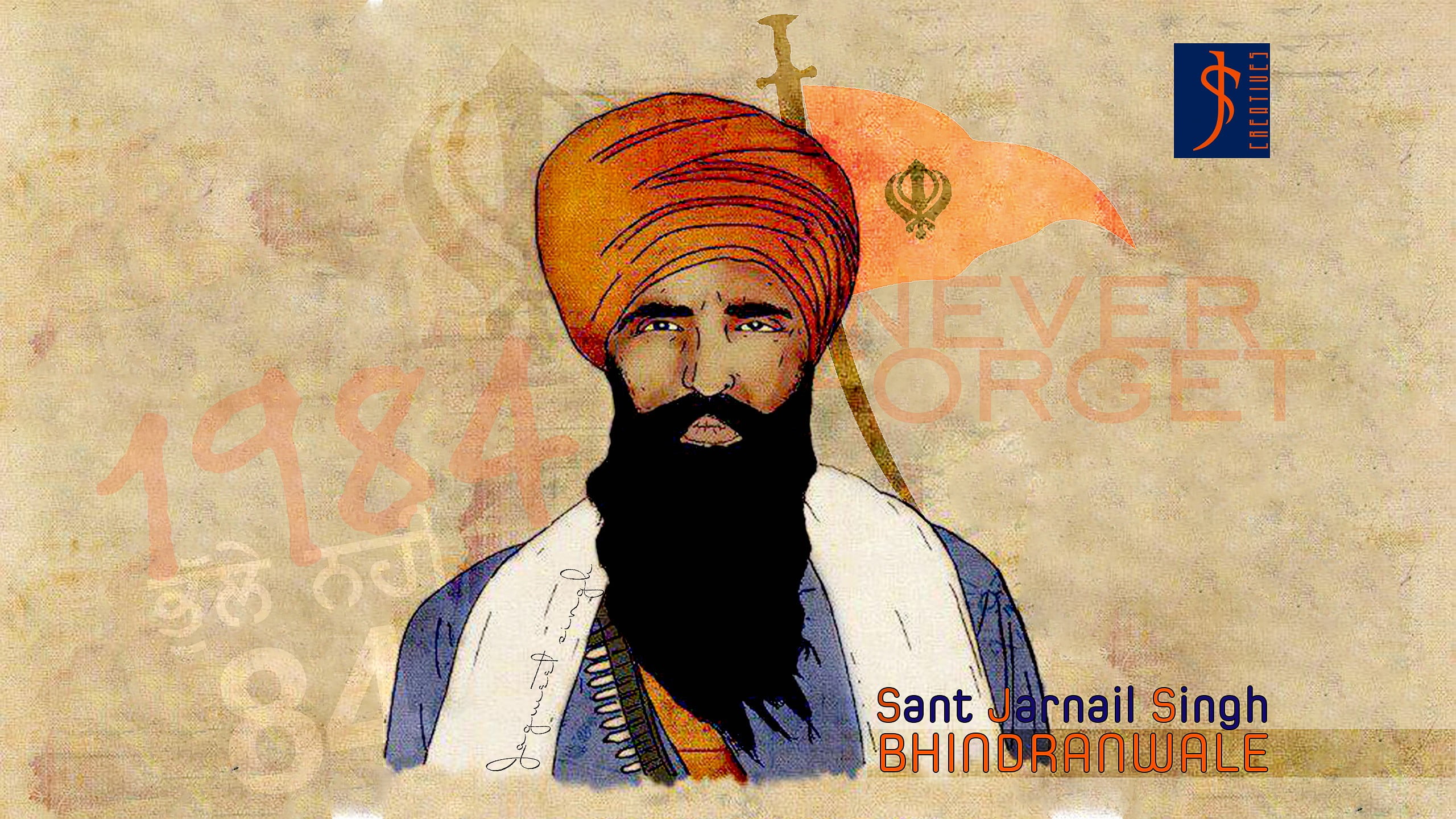 1920x1080 resolution | Sant Jarnail Singh painting, khalsa HD wallpaper |  Wallpaper Flare