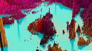 3D model, CGI, pixels, abstract HD wallpaper