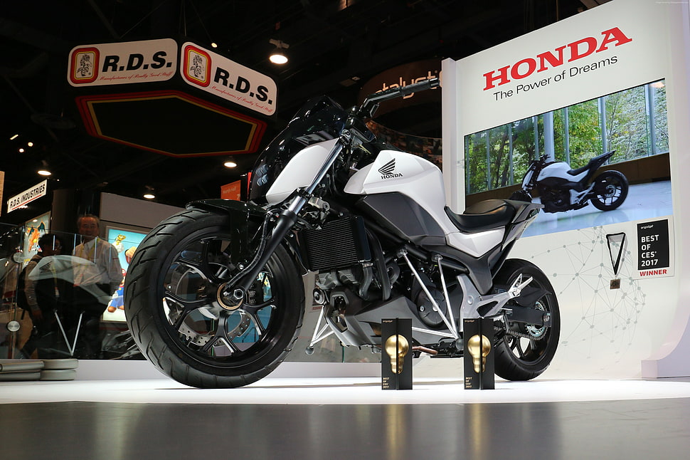 photo of white Honda naked motorcycle HD wallpaper