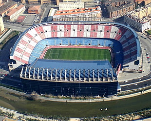 black and gray car engine, Atletico Madrid, stadium HD wallpaper