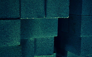 gray bricks, blue background, bricks HD wallpaper