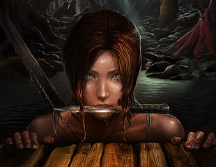brown wooden framed brown wooden rocking chair, Tomb Raider, video games, Lara Croft