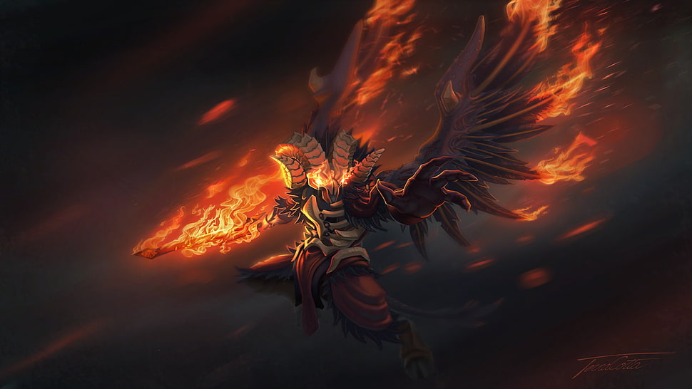 red and gray character, Dota 2, Loading screen HD wallpaper
