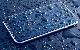 space gray iPhone 6 with water dew HD wallpaper