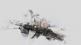 game wallpaper, Counter-Strike: Global Offensive, minimalism, AK-47