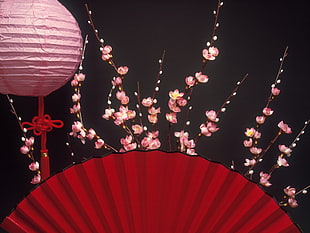 Fan,  Chinese lantern,  Fabric HD wallpaper