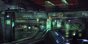 laboratory room, cyberpunk, futuristic