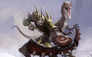 archer and raptor digital wallpaper, Warcraft, Gamer,  World of Warcraft