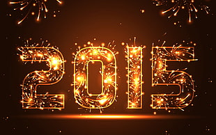 2015 screenshot, New Year, snow, lights, fireworks