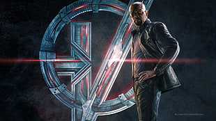 Marvel Nick Fury wallpaper, The Avengers, Avengers: Age of Ultron, superhero, symbols HD wallpaper