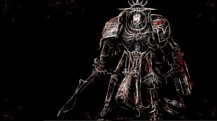 robot illustration, Warhammer 40,000, sword, Warhammer