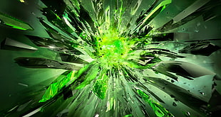 green crystals HD wallpaper