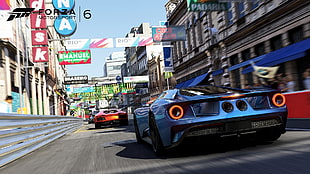 blue racing car digital wallpaper, Forza Motorsport 6, Ford GT, Rio de Janeiro