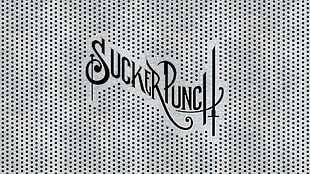 black and gray Sucker Punch logo, movies, Sucker Punch HD wallpaper