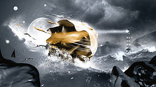 yellow animal digital wallpaper