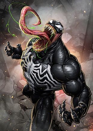 Marvel Venom digital wallpaper, Patrick Brown, Venom, Pear Ground, mist
