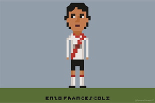 man illustration, Enzo Francescoli, River Plate, Uruguay , soccer pitches