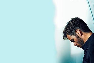 men's black collared top, Chris Pine, men, face, actor HD wallpaper