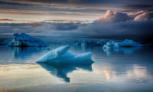 iceberg, sea, ice, Iceland HD wallpaper