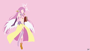 female angel cartoon character illustration, Jibril, No Game No Life, anime vectors HD wallpaper