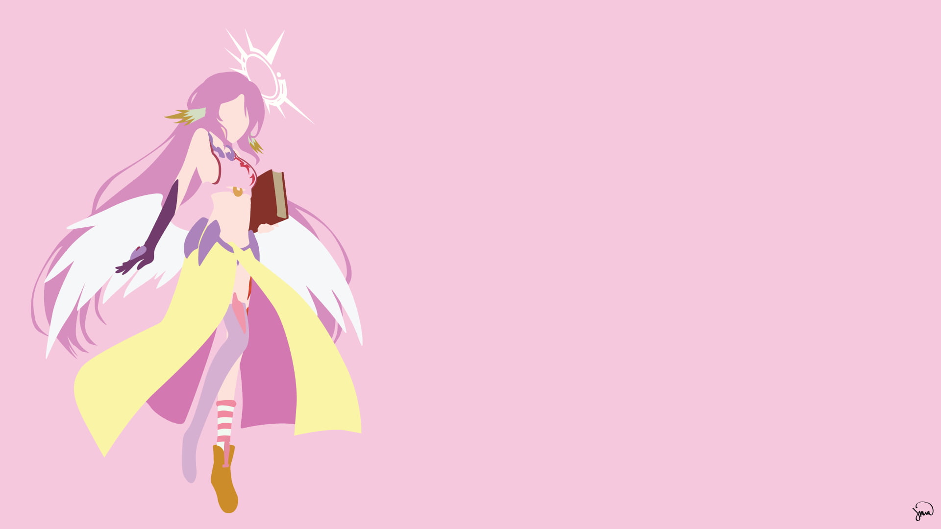 female angel cartoon character illustration, Jibril, No Game No Life, anime vectors