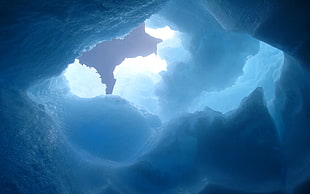 game digital wallpaper, sea, water, iceberg