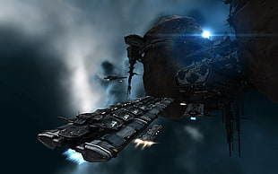 gray and black spaceship digital wallpaper, EVE Online, space, video games, spaceship