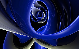 blue and black spiral illustration HD wallpaper