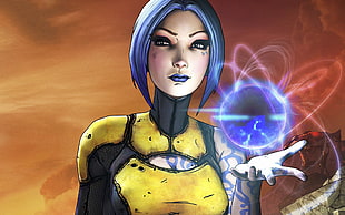 gray haired female cartoon character, Borderlands 2, render, Maya (Borderlands), video games