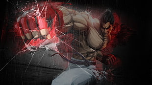 broken glass, punching bag, Tekken