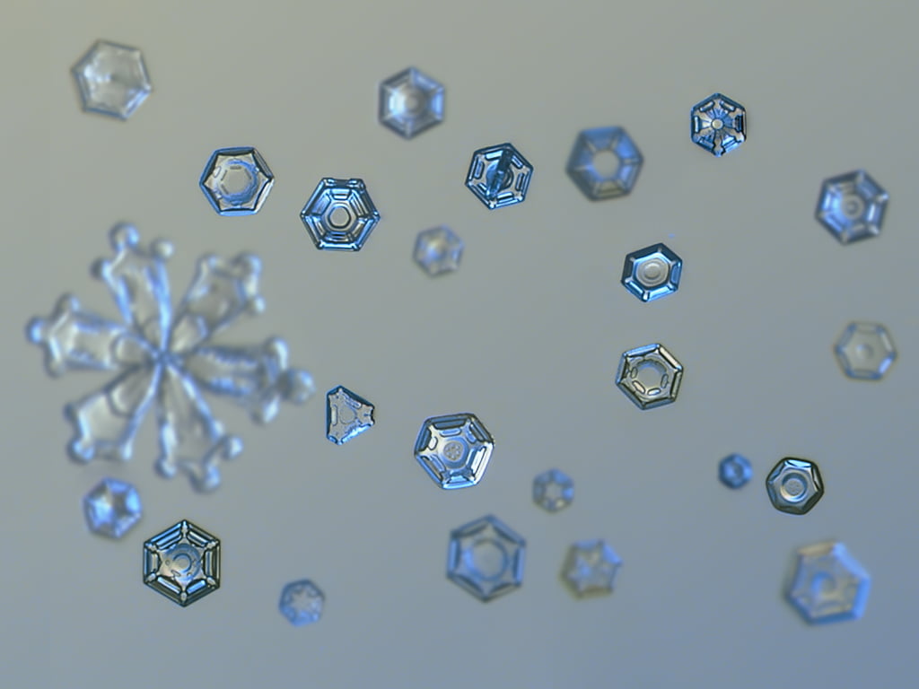 snowflakes digital wallpaper