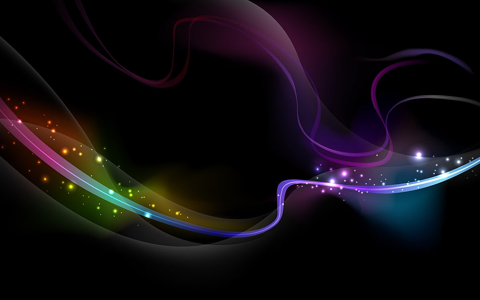 purple, teal, and pink abstract 3D wallpaper HD wallpaper